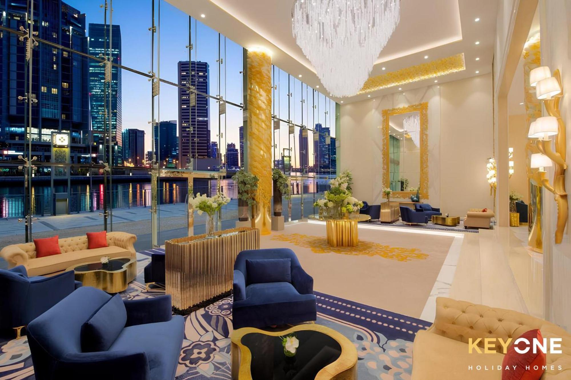 Sleek Studio In Prive With Stunning Canal View Dubaj Zewnętrze zdjęcie